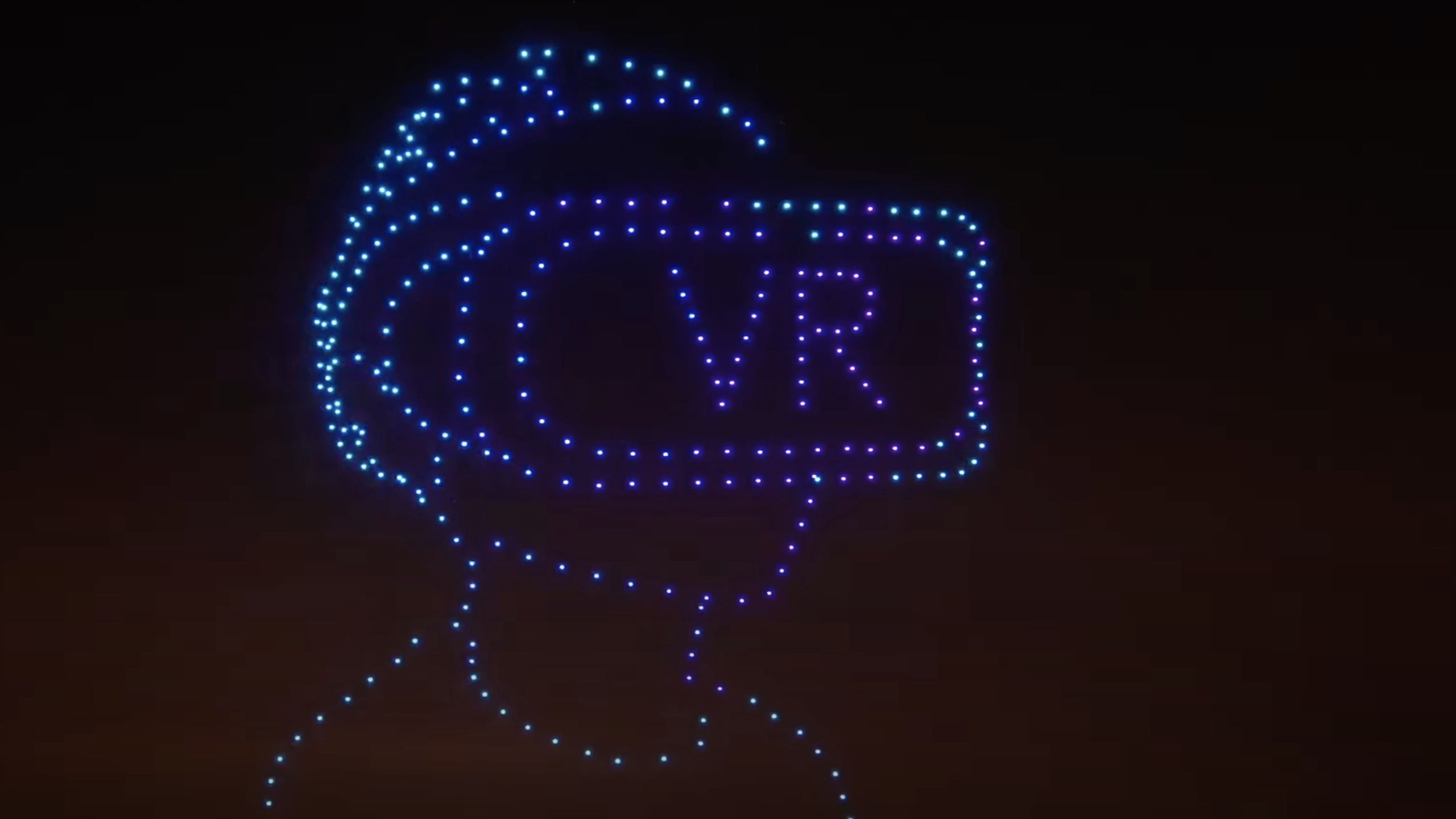 Drohnenformation symbolisiert digitale Vernetzung und Geschwindigkeit.