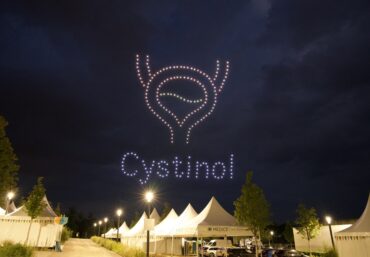Drohnenshow Deutschland Firmenjubiläum Lichtpunkte Himmel